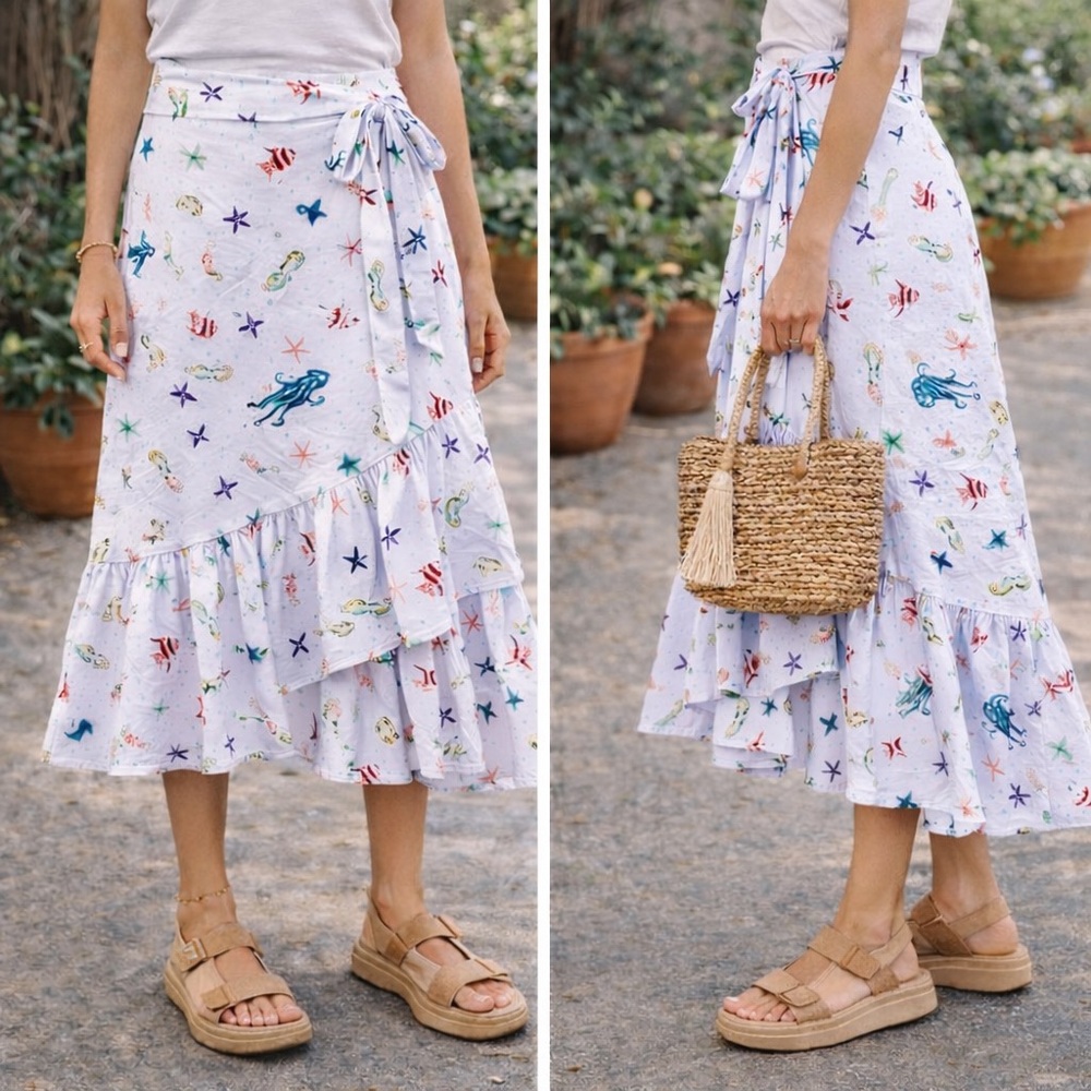 Hill House Lilac Starfish & Sea Creature Print Two-Piece